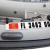 Registration Sticker Plate for Inflatable Dinghy, Boat or Tender with Velcro Straps w/ Registration Letters & Numbers Applied