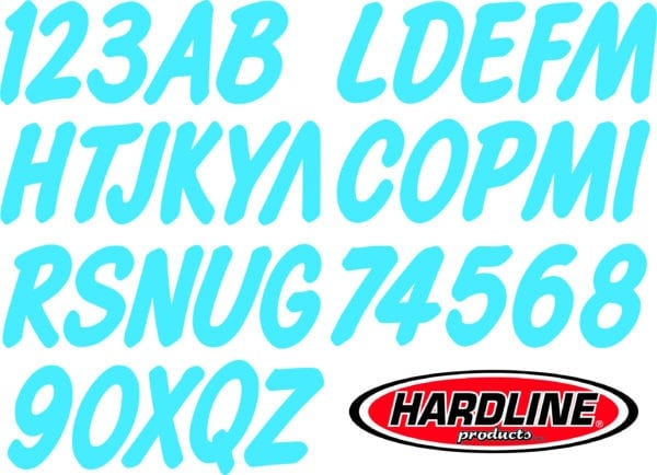 Boat Lettering Cyan Blue Solid 3″ Registration Kit