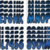 Boat Lettering Blue/Black 3" Registration Kit