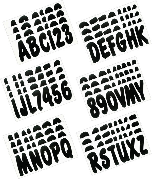 Boat Lettering BLACK 3" REGISTRATION KIT