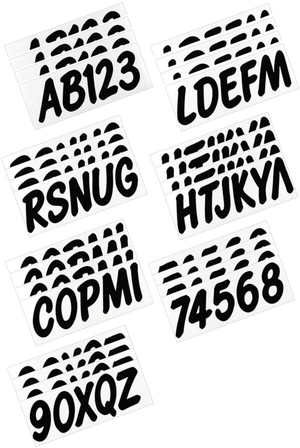 Boat Lettering Solid Black 3" Registration Kit
