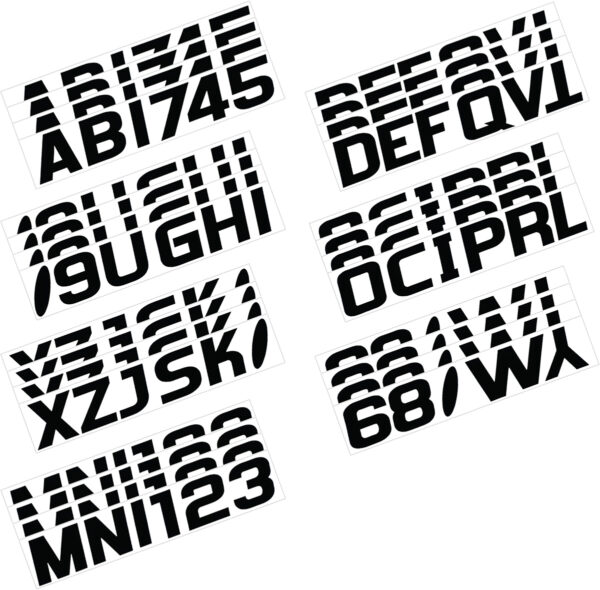 Boat Lettering Solid Black 3" Registration Kit