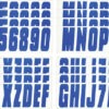 Boat Lettering Solid Blue 3" Registration Number Kit