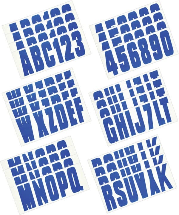 Boat Lettering Solid Blue 3" Registration Number Kit