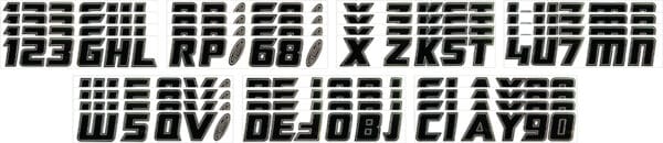 Boat Lettering Black 3″ registration installation kit