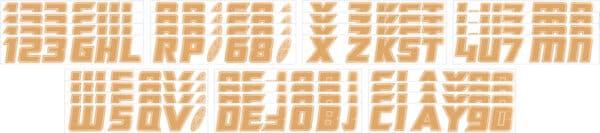 Boat Lettering Brown 3″ registration installation kit
