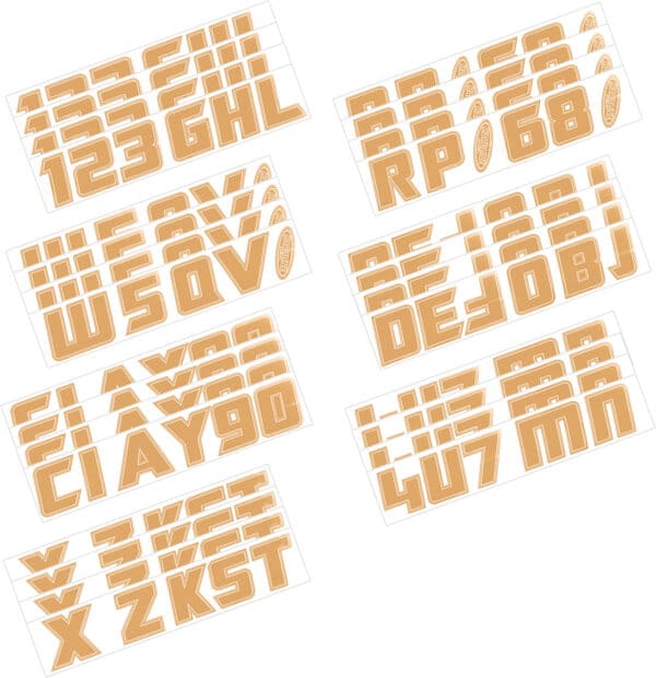 Boat Lettering Brown 3″ registration installation kit