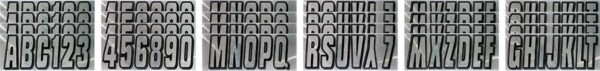 Boat Lettering Chrome/Black 3″ Registration Kit