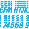 Boat Lettering Cyan Blue Solid 3" Registration Kit