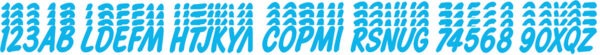 Boat Lettering Cyan Blue Solid 3″ Registration Kit
