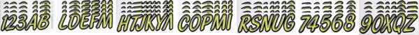 Boat Lettering Lime Yellow/Black 3″ Registration Kit