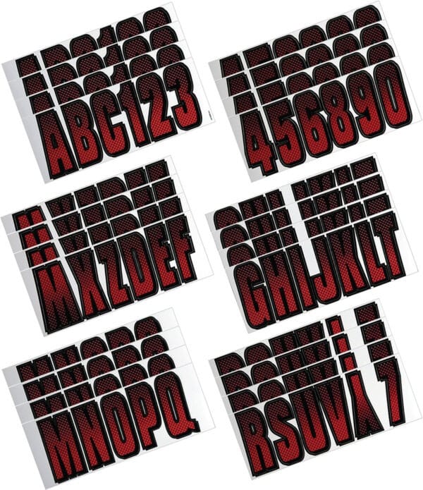 Boat Lettering Red/Black 3" Registration Kit