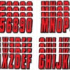 Boat Lettering Red/Black 3" Registration Kit