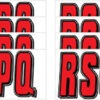 Boat Lettering Red/Black 3" Registration Kit