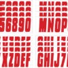 Boat Lettering Solid Red 3" Registration Kit