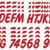 Boat Lettering Solid Red 3" Registration Kit