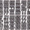 Snowmobile Lettering Silver/Black 2" Registration Kit