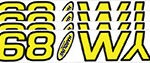 Boat Lettering Yellow/Black 3" Registration Kit