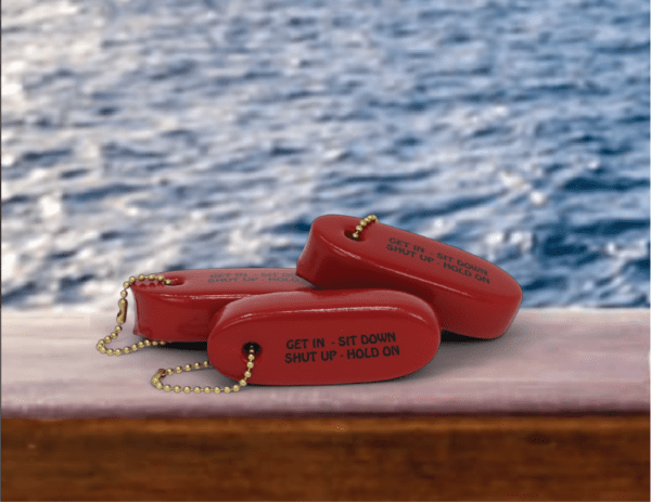 FLOATING BOATING KEY CHAIN VINYL DIPPED KEY FLOAT