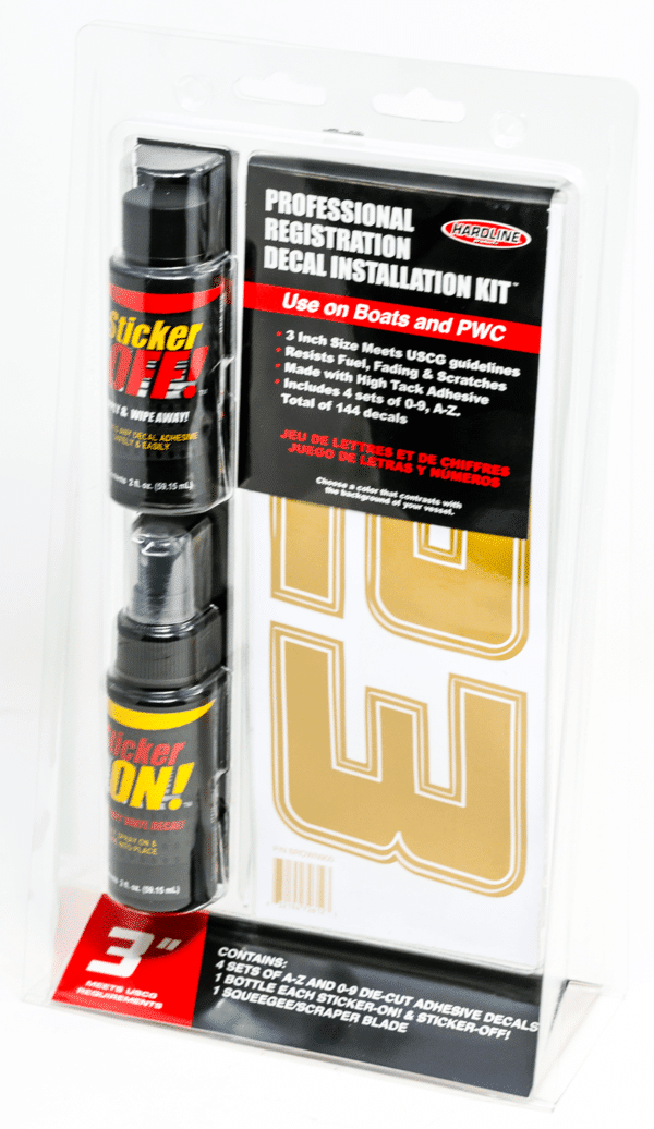 Boat Lettering Brown 3″ registration installation kit