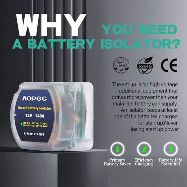 Dual Battery Isolator Kit for 12v 140a  for RV & Boats