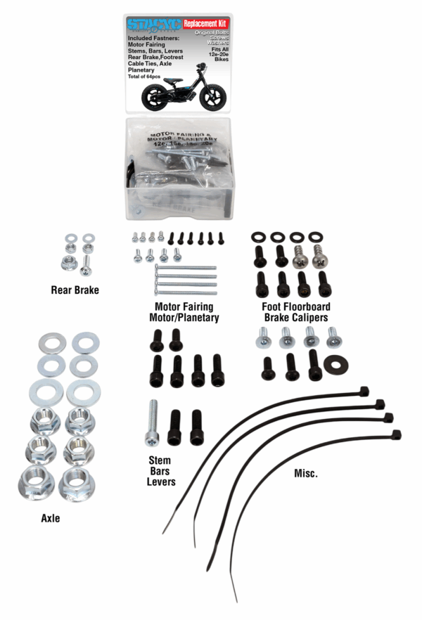 Stacyc Replacement Bolt Kit for 12e, 16e, 18e and 20e Bikes