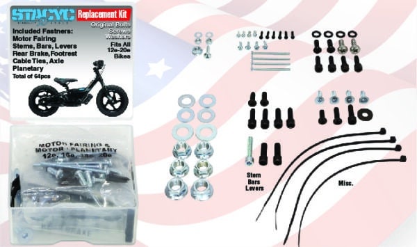 Stacyc Replacement Bolt Kit for 12e, 16e, 18e and 20e Bikes