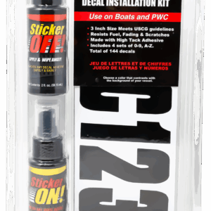 Boat Lettering Black 3" registration installation kit