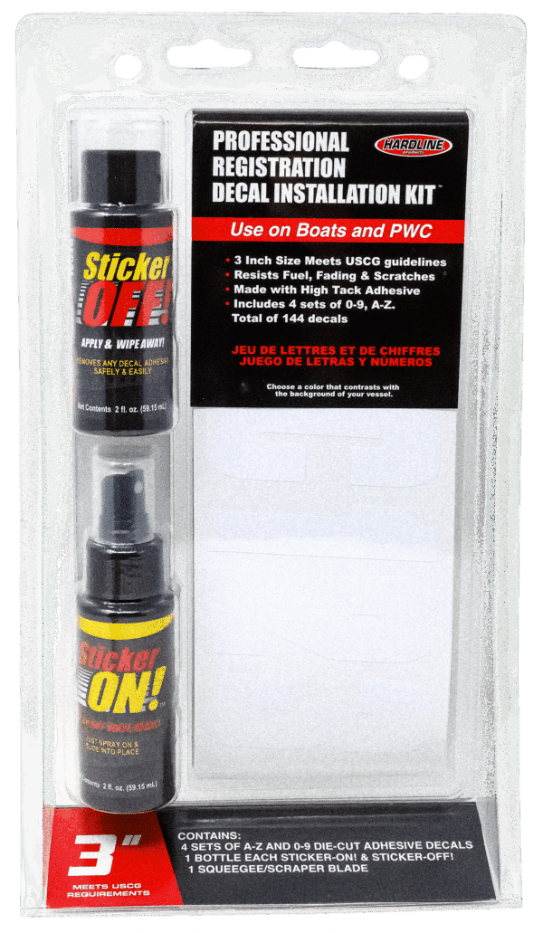 Boat Lettering White 3" registration installation kit