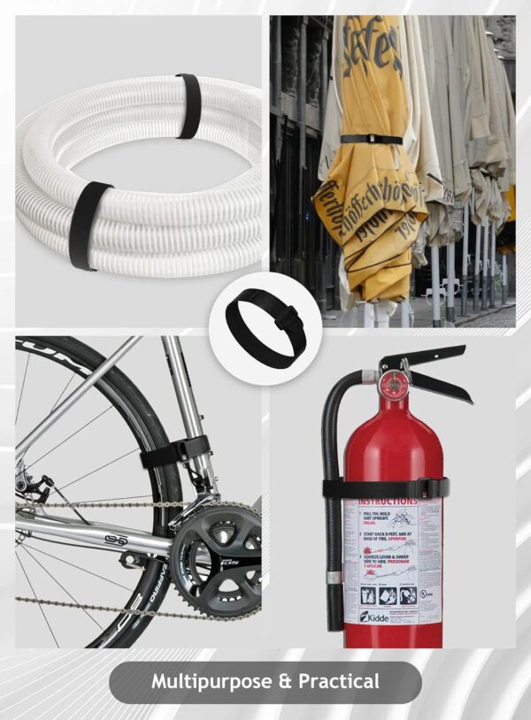 25 Pack Cable Straps Reusable Fastening Cinch Straps Wire Loop Ties(1″ x 12″), Adjustable Hook And Loop Straps with Buckle Nylon Extend Securing Strap for Extension Cord Wrap, Cable, Hose Organization