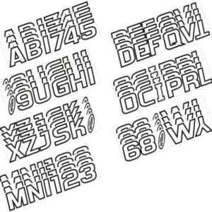 Boat & PWC Lettering White/Black 3" Registration Kit