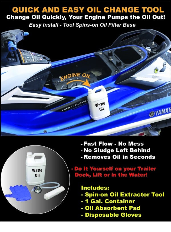 Quick Easy Oil Change Tool Extractor – Pump – Vacuum for Yamaha PWC – JetBoat – Outboards and Kawasaki Jet Ski