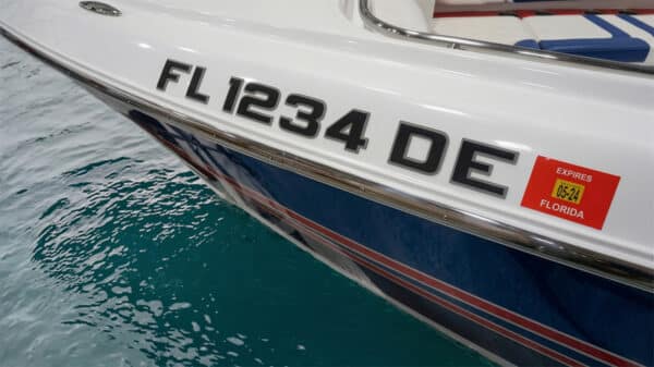 Premium Raised EVA Foam Boat Registration Numbers – Black & Silver (3-Inch) set for both sides of vessel