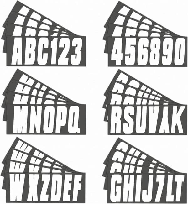 Boat & PWC Lettering Solid White 3″ Registration Kit