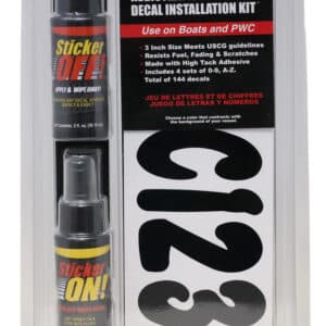Premium 3″ Black Boat Registration & Installation Kit (Factory Matched™)