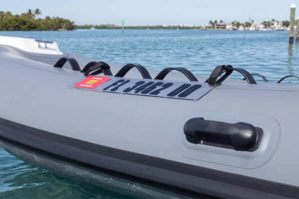 Clear Acrylic Registration Sticker Plate for Inflatable Dinghy, Boat or Tender with Velcro Straps w/ Registration Letters & Numbers Pre-Spaced on Application Tape