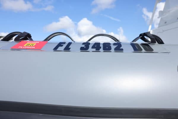 Clear Acrylic Registration Sticker Plate for Inflatable Dinghy, Boat or Tender with Velcro Straps w/ Registration Letters & Numbers Pre-Spaced on Application Tape