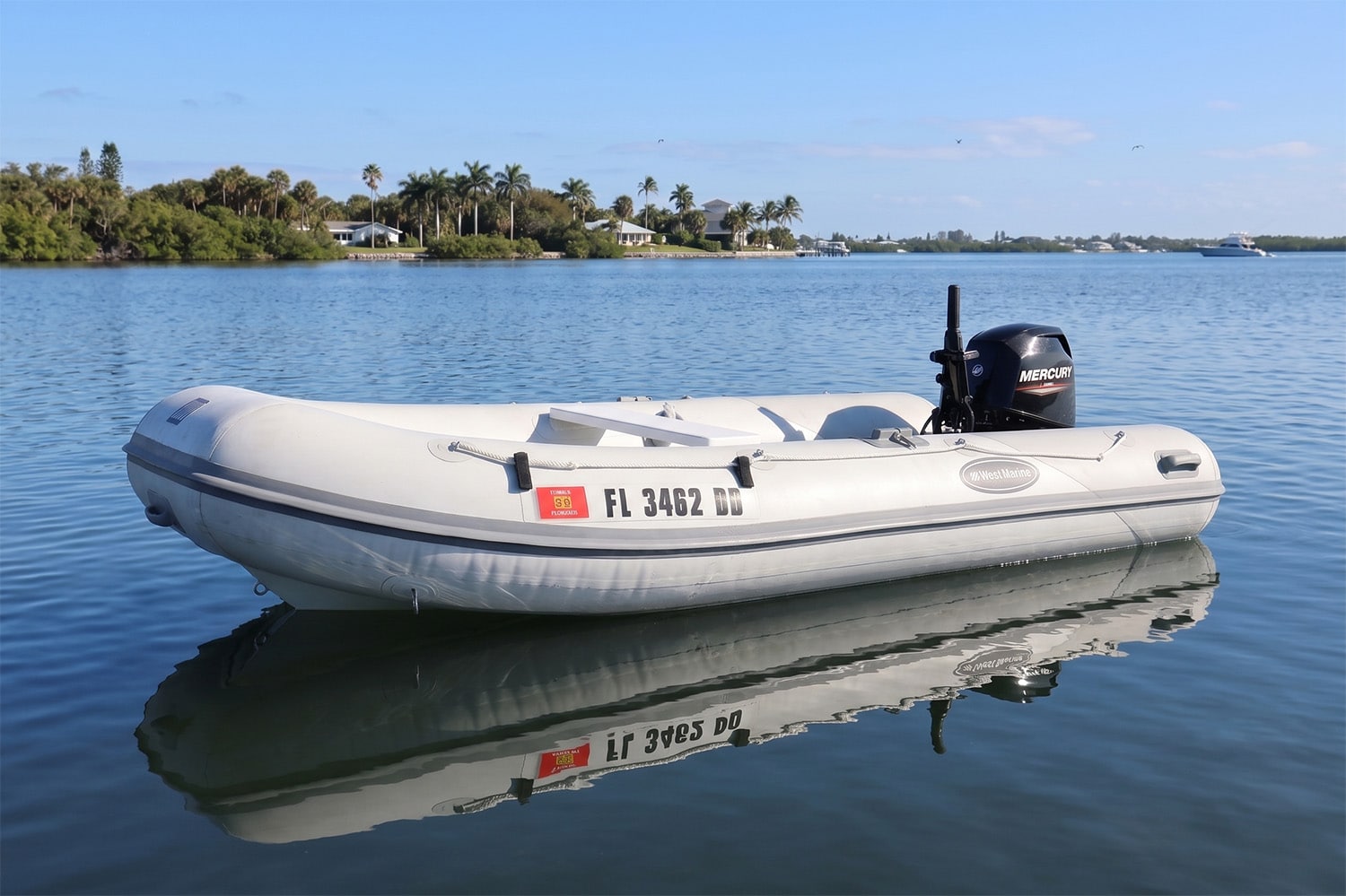 Clear Acrylic Registration Sticker Plate for Inflatable Dinghy, Boat or Tender with Velcro Straps w/ Registration Letters & Numbers Pre-Spaced on Application Tape