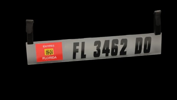 Clear Acrylic Registration Sticker Plate for Inflatable Dinghy, Boat or Tender with Velcro Straps w/ Registration Letters & Numbers Pre-Spaced on Application Tape