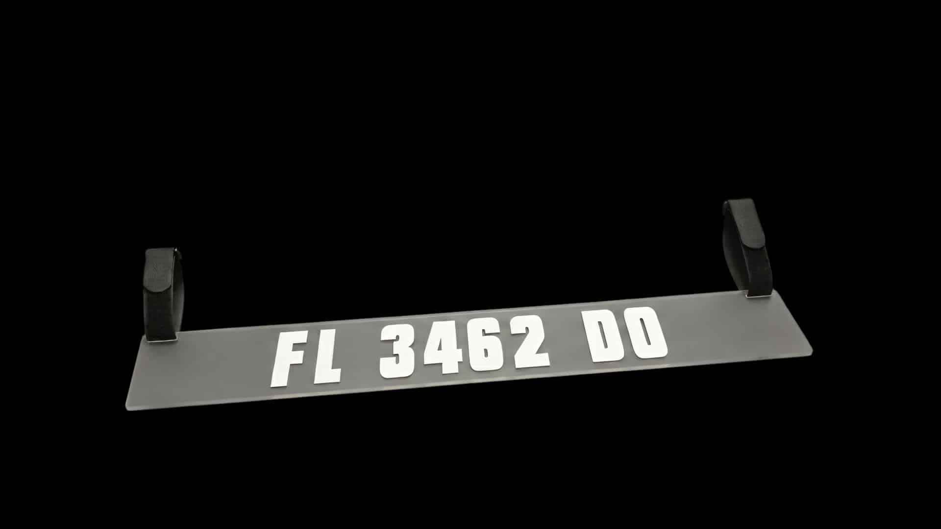 Clear Acrylic Registration Sticker Plate for Inflatable Dinghy, Boat or Tender with Velcro Straps w/ Registration Letters & Numbers Pre-Spaced on Application Tape