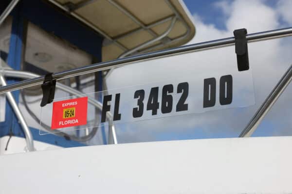 Clear Acrylic Registration Sticker Plate for Inflatable Dinghy, Boat or Tender with Velcro Straps w/ Registration Letters & Numbers Pre-Spaced on Application Tape
