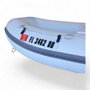 Clear Acrylic Registration Sticker Plate for Inflatable Dinghy, Boat or Tender with Velcro Straps w/ Registration Letters & Numbers Pre-Spaced on Application Tape