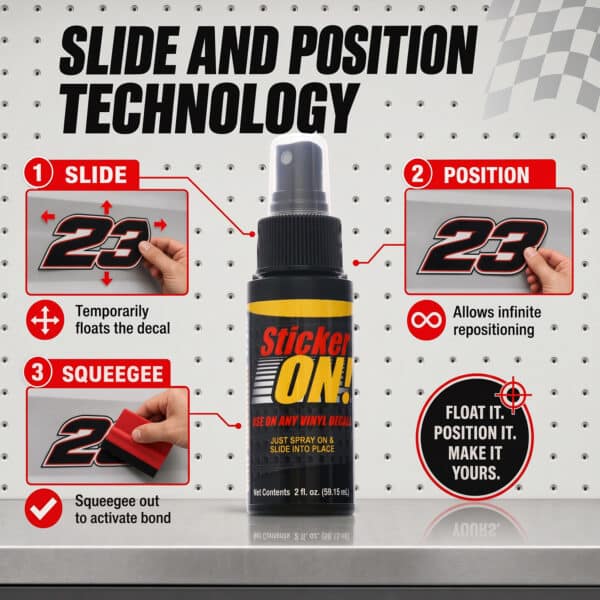 Sticker-On!™ Decal Application Fluid Professional-Grade Adhesive Activator & Positioning Agent
