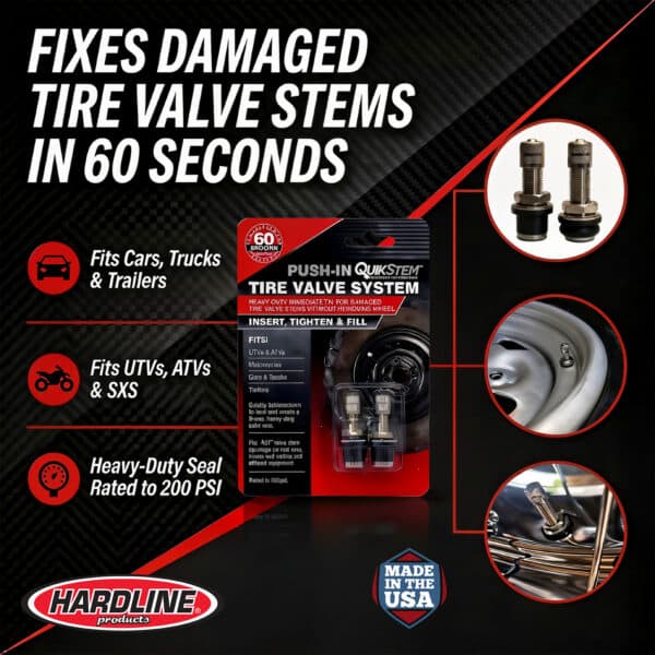 Made in the USA QuikStem™ Push-In Tire Valve Stem System